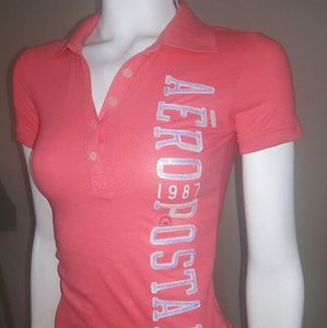 Aeropostale Polo Shirt Coral Pink